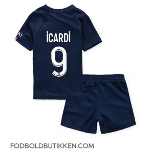 Paris Saint-Germain Mauro Icardi #9 Hjemmebanetrøje Børn 2022-23 Kortærmet (+ Korte bukser)